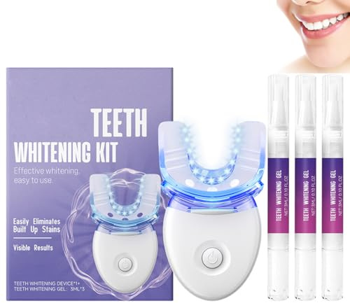 Teeth Whitening Kit –Zahnaufhellungsset mit 3PCS Whitening Gel Stifte für sichtbar weißere Zähne, Zahnbleaching für zu Hause, tiefenreinigung des Zahnfleischs, sicher für den Zahnschmelz