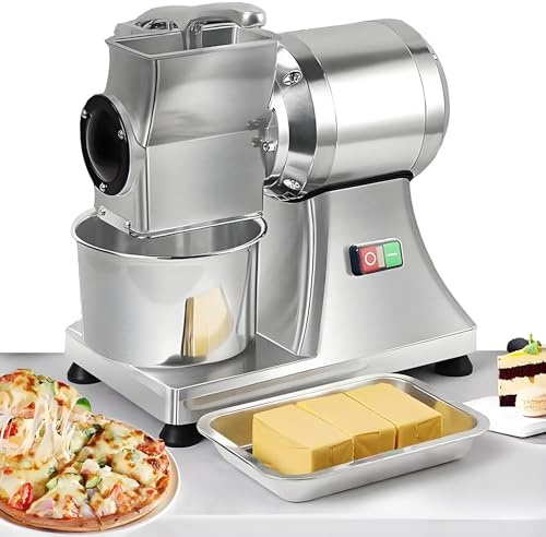 ZYLDDS Grattugia elettrica per Formaggio, grattugia elettrica Rotante da 550 W e 0,75 CV, grattugia per crusca di Pane, macinaburro Rotante Elettrico da 88 libbre/Ora con Contenitore