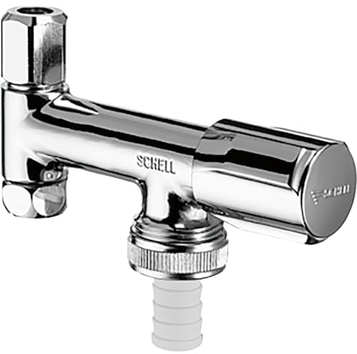 SCHELL 033740699 Geräteventil COMFORT 3/8'' , Ventil für Eckventile, Oberfläche chrom , mit Rückflussverhinderer, Zugfeste Messing-Konus-Quetschverschraubung mit Längenausgleich, Schlauchverschraubung