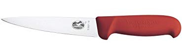 Victorinox 5.5601.14 Couteau désosser/saigner, Lame 14 cm INOX, Pointe Milieu, Manche fibrox Rouge.
