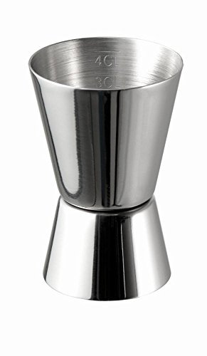 APS 93120 Barmaß, 2 cl / 4 cl Doppelmaß, Innenmaße 1 cl / 3 cl, hochwertiges Barmaß, lebensmittelecht, spülmaschinenfest, Jigger zum Abmessen von Zutaten für Cocktails, Edelstahl, Gravur innen