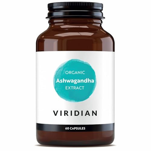 Viridian - Organic Ashwagandha Extract – 60 Vegan Capsules | Standardised Full-Spectrum Root Extract Providing Withanolides | Certified Organic, 100% Active Ingredients, Vegan