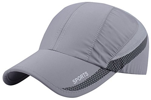 AIEOE Gorra Béisbol Rápido Secado Malla Transpirable Militar Sombreros Deporte Pesca Clásico Moda al Aire Libre Hombres Mujeres Sombrero Sol Verano, Gris claro., Talla única