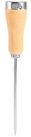 Lantro JS Reduce Slips Ice Pick Awl, Stainless Steel Durable Wooden Handle Ice Pick Crusher, Easy To Carry Secure Hold for Picnics Bars