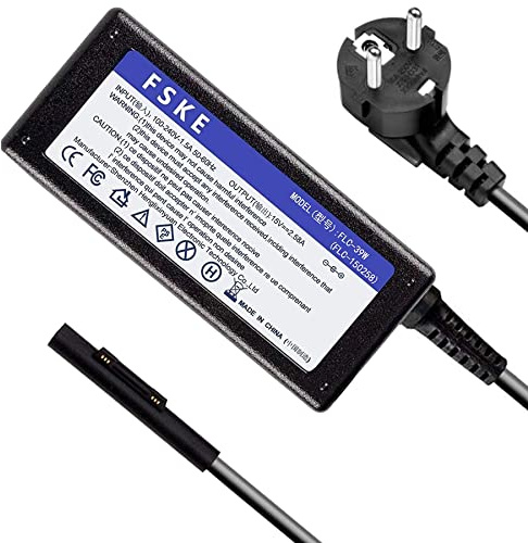 FSKE 38.7W 15V 2.58A Chargeur Microsoft Surface pour Ordinateur Portable Surface 4/3/2/1, Surface Pro X/Pro 8/Pro 7/Pro 6 /Pro 5/Pro 4, Surface Book1/2, Surface Go