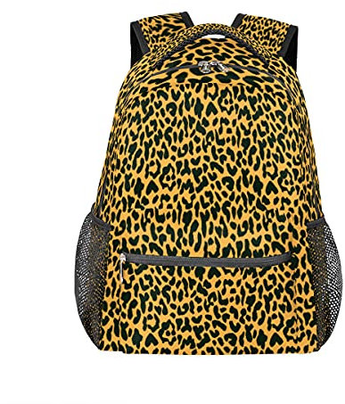 Rucksack mit Tier-Leopardenfell-Textur, personalisiertes Muster, Büchertaschen, Freizeit-Rucksack für Teenager, Jungen und Mädchen, Rucksack, Laptop, athletisch, Outdoor, Wandern, Camping, Reisen,