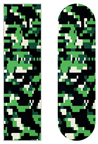 2 x Skateboard-Griptape / Schleifpapier / Longboard-Aufkleber, Camouflage-Grün, für Roller, Deck, Sandpapier