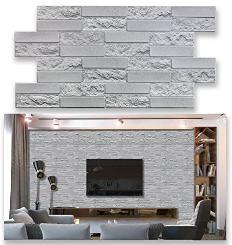 Paneles de pared de PVC 3D azulejos decorativos revestimiento (10, Plata)