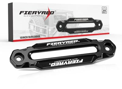 FIERYRED Winch Hawse Fairlead 10 Inch Aluminum Fairlead for Synthetic Rope, Suitable for 9000-14500 LBS Winch