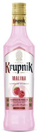 Krupnik Raspberry Liqueur - Sweet and Fruity Polish Creamy Raspberry Liqueur, Crafted from Cream, Milk and Vodka, Perfect for Sipping, Cocktails, Coffees, Hot Chocolates and Desserts - 16% ABV, 50cl