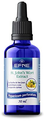 Hipérico (Hipericum Perforatum) | Hierba de San Juan | Extracto líquido en gotas | 50 ML | Suministro para 33 días (1,5 ml al día - 30 gotas diarias) | Vegano | Relajación Optima | EFNE