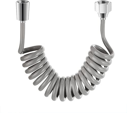 BiaoTeng Dusch schlauch 2,2 M flexschlauch 1/2 zoll anti-twist dehnbare bis brauseschlauch ausziehbar brauseschlauch grau bidet schlauch verlängerung,grau