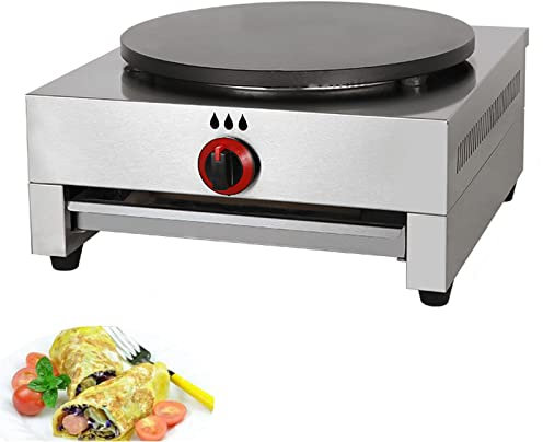 Macchina per Fare Crepe, Crepiera, Gas, Professionale Piastra per Crepes di Alta qualità Maker Machine, Crepes Professionale Diametro 40 cm, con Piastra Antiaderente, per Frittate di Tortilla,Style1