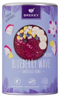BREKKY - Blueberry Wave - Smoothie Bowl - vegan - Frühstück zum Anrühren | Fruchtige Bowl aus Blaubeere, Ananas & Drachenfrucht. Reich an Ballaststoffen. Vegan.
