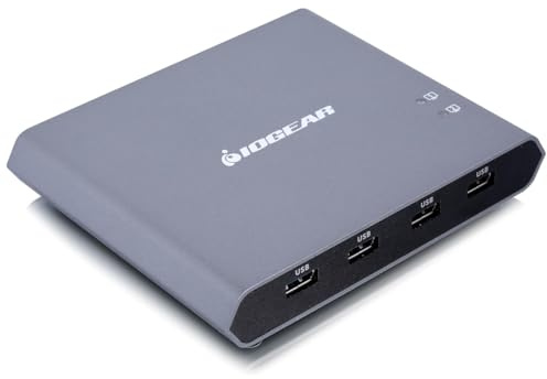 IOGEAR Access Pro Plus 2-Port USB-C Desktop KVM Switch – 4X USB Hub, DP Output in 4K 60Hz, DP 1.4 Alt Mode USB C KVM Switch 2 Computers. Switch Between Android Tablet or Apple iPad, PC and Mac