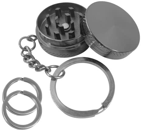 Mini moulin à épices en métal de 1,18 pouces, avec 25 mm de diamètre porte-clés en métal anneaux * 2, porte-clés mignon pour hommes et femmes. 4