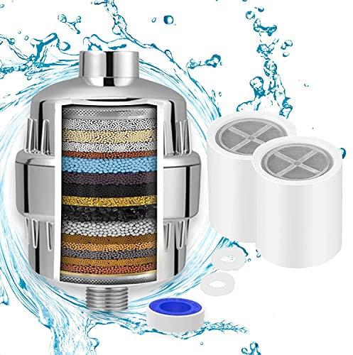 JINYOMFLY Duschfilter 20 Stufen, Dusch Filter Wasser, Duschkopffilter Duschwasserfilter mit Kartusche, Wasserfilter Kalkfilter für die Dusche, Wasserfilter Dusche Gegen Kalk