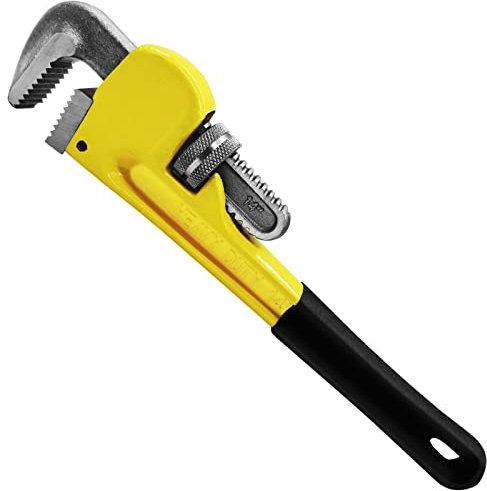 WAIZHIUA 14 Stilsons Pipe Wrench - Max 48mm Large Jaw and Scales, Heavy Duty Adjustable Pipe Wrench, Professional Straight Spanner for Plumbing
