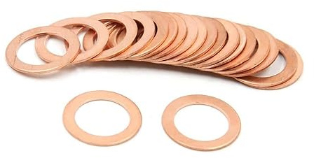 20 rondelle in rame M12 ad anello piatto tappo coppa olio guarnizione di tenuta rondelle di tenuta (M12 x 18 x 1,0)
