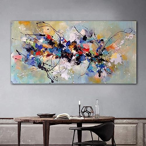 MHLCMG Leinwand Malerei Abstrakte Bunte Bilder Wandkunst Kunst Poster Kunstdruck Bild Wand Wohnzimmer Schlafzimmer Dekor Kein Rahmen (60X120CM)