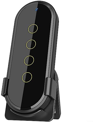 SPORTARC Smart Touch Schalter, für Tuya ZigBee Wireless Smart Home Switch, Wireless Scene Switch Fernbedienung 4 Gang 12 Szene Touch Lichtschalter App, Schwarz