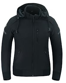 BLACKWILD Motorradjacke Damen | City Street CE-zertifiziert Protektorenjacke | Leicht und Atmungsaktiv Motorradjacke Damen mit Abnehmbarer Kapuze (M,Schwarz)
