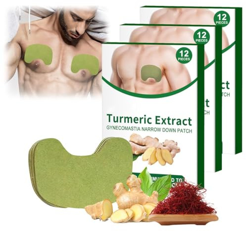 Patch per impacchi per ginecomastia TurmericMax, cerotto per sciogliere la cellulite Luhaka, cerotto per sciogliere la cellulite Patch per impacchi per ginecomastia per la cura del torace (3pcs)