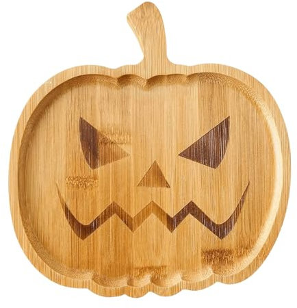 Plato de calabaza de Halloween, bandeja de madera de Halloween, bandeja de servir fantasma, platos decorativos de escritorio, tabla de embutidos para alimentos, frutas, aperitivos, postres, vajilla,