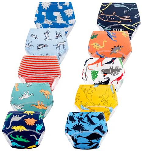 JackLoveBriefs Förpackning med 10 inlärningstrosor för pojkar flickor (2–6 år), Färg: rosa, 3-4 år