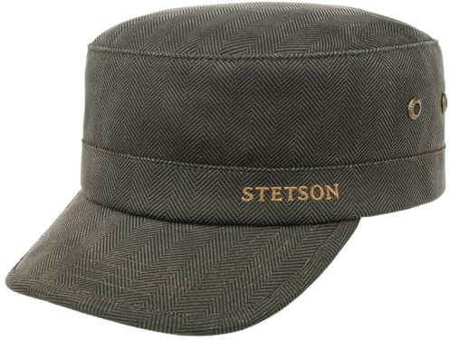 Stetson Herringbone Stoffcap Army Cap Fleecefutter Herren Herbst Winter