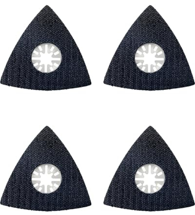 QLEUIFT 4 pcs Placa de Lijado Triangular para multiherramientas lijadora Placa de Lijado Placa de Lijado Profesional Accesorios para Accesorios para pulir Muebles Eliminar óxido Papel de Lija 80 mm