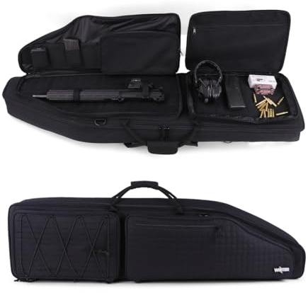 Winter Guncases 1982 Waffentasche Pro 130 cm - gepolsterte Gewehrtasche mit Lasercut Molle und vielen Zubehörfächern, abschließbare Langwaffentasche mit Rucksacktragesystem