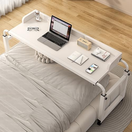 Verstellbarer Beistelltisch mit Rollen für King-Size-Bett, mobiles Kreuzbett, Schreibtisch, perfekt für überall im Haus