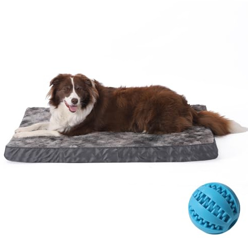 GUPPBF Tapis Chien Grande Taille, Matelas Orthopédique Chien, Matelas Amovibles et Lavables pour Animaux De Compagnie, Antidérapant Et Imperméable, Mélange De Couleurs, 89cm×68cm×7.5cm