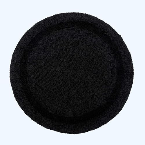 HOMESCAPES Alfombrilla de baño redonda, 1600 g/m², extra suave, 100% algodón, reversible, antideslizante, lavable, súper absorbente, de secado rápido, color negro, 80 cm