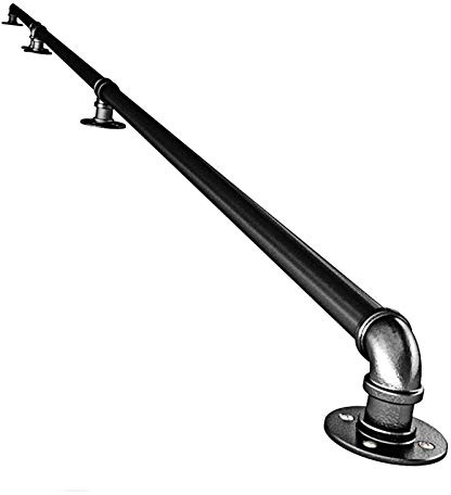 Wrought Iron Matte Black il Rail Banister Kit for Stairs Indoor Outdoor Steps - 350cm Outdoor Support Railing