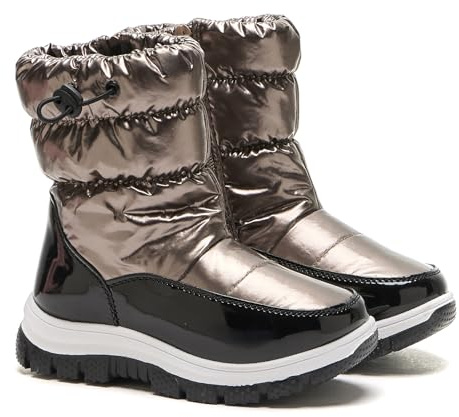 Daclay Kids Snow Boots Boys Girls Winter For Toddler Waterproof Ankle Boot Kids Anti-slip Walking Shoes Warm High-Top Outdoor Footwear