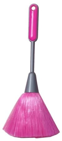 Plumeau extensible avec brosse en toile d'araignée, plumeau moelleux sur un bâton pour un dépoussiérage à grande portée, nettoyage multi-surfaces, ventilateurs de plafond, étagères, stores (rose rouge