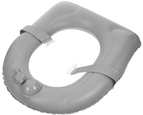 FRCOLOR Aufblasbarer Toilettensitz aus Pvc mit Rutschfestem Saugnapf Schnell Aufblasbar und Entleerbar Geeignet für Senioren und Reisen im Haushalt
