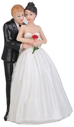 Didiseaon Figura Decorativa Sposi in Resina Sintetica per Decorazione Torta Matrimonio Romantica per Festa Nuziale e Regalo per Sposi