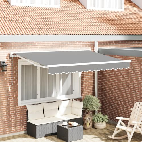 Telaio elettrico allungabile 3,5 x 2 m in metallo, tenda da sole esterna motorizzata con alluminio resistente ai raggi UV e poliestere impermeabile per balcone e terrazza,