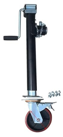 NYTFHMS Heavy Duty Trailer Jockey Wheel - Automatic Support Wheel, Boat Trailer Jack with Wheel, Telescopic Jockey Wheel, Bolt-On Swivel Tongue Jack, 25.4 and 38Cm Stro,10lift