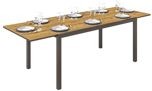 Outsunny Mesa de Jardín Extensible para 6-8 Personas 160/240x90 cm Marrón