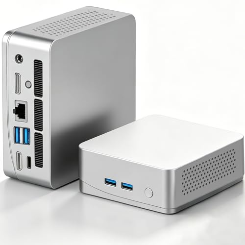 Mini-PC 3200U (bis zu 3,5 GHz) 8 GB RAM 256 GB SSD Win11 WLAN5/Bluetooth /RJ45 LAN 1000M/USB*4/USB-C*2/HDMI*2, 4K@60Hz Dual-Monitor-Ausgabe, ultraleicht, leise, 4-6W energieeffizienter Mini-PC