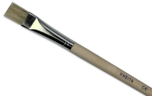 12 Naturholz Pinsel Gr. 4 Flach