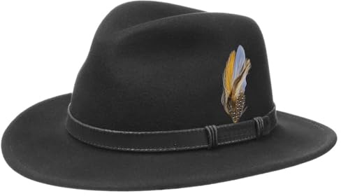 Stetson Rutherford VitaFelt Filzhut Herren Made in USA Wasserabweisend Traveller Packable Garniturband aus Leder Jagdhut Sommer Winter
