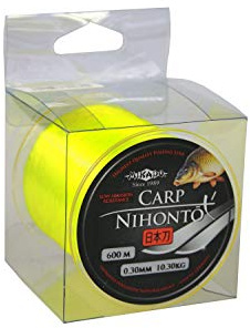 600m NIHONTO CARP Fluo gelbe monofile sehr Glatte Angelschnur Karpfenschnur Feederschnur erhältlich von Ø0,23 bis Ø0,40mm