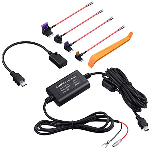 CAMWAY Universal Dash Cam Hardwire Kit Mini USB 12V-24V to 5V HardWire Fuse Box Car Recorder Dash Cam Hard Wire Kit with Micro USB Car Charger Cable for Nextbase dash Camera for Cars