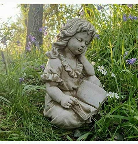 Statue de fille en train de lire | Pierre reconstituée Décoration de jardin classique en béton