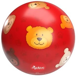 SIGIKID 42429 Kautschuk-Ball Bären PlayQ Mädchen und Jungen Babyspielzeug empfohlen ab 1 Jahr rot